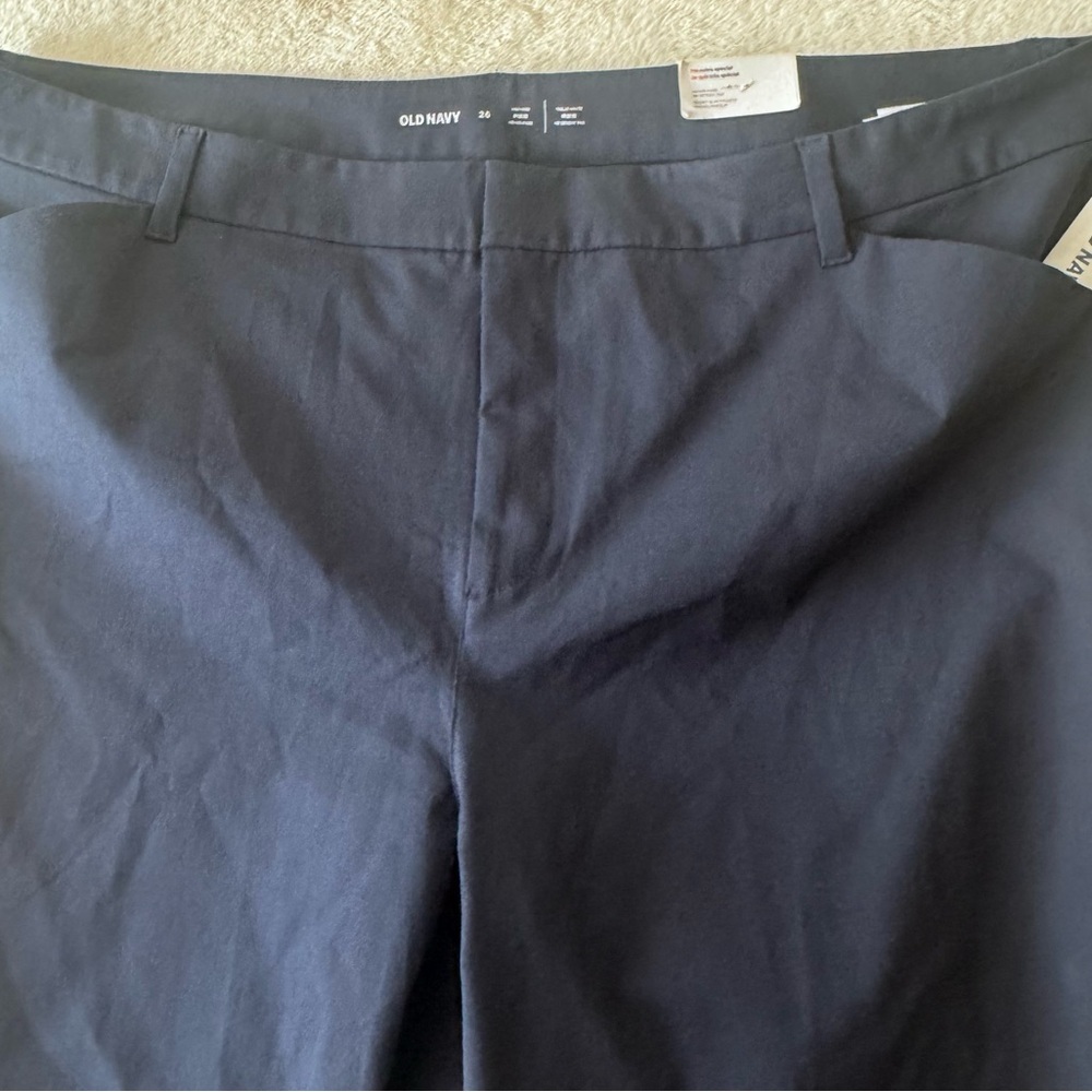 Old Navy NEW High Waisted Pixie 26 Pockets Straight Ankle Pants Stretch Zip Blue - Picture 5 of 16